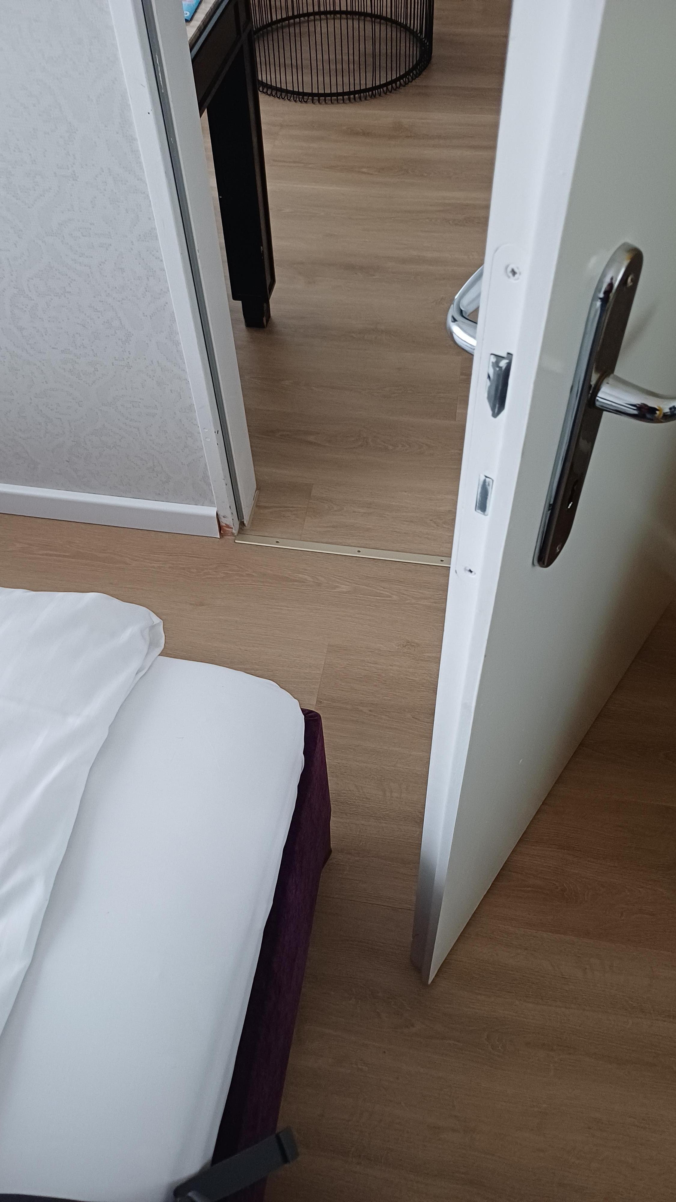 Despite the space, room wasn't set up to let you shut bedroom door