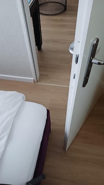 Despite the space, room wasn't set up to let you shut bedroom door
