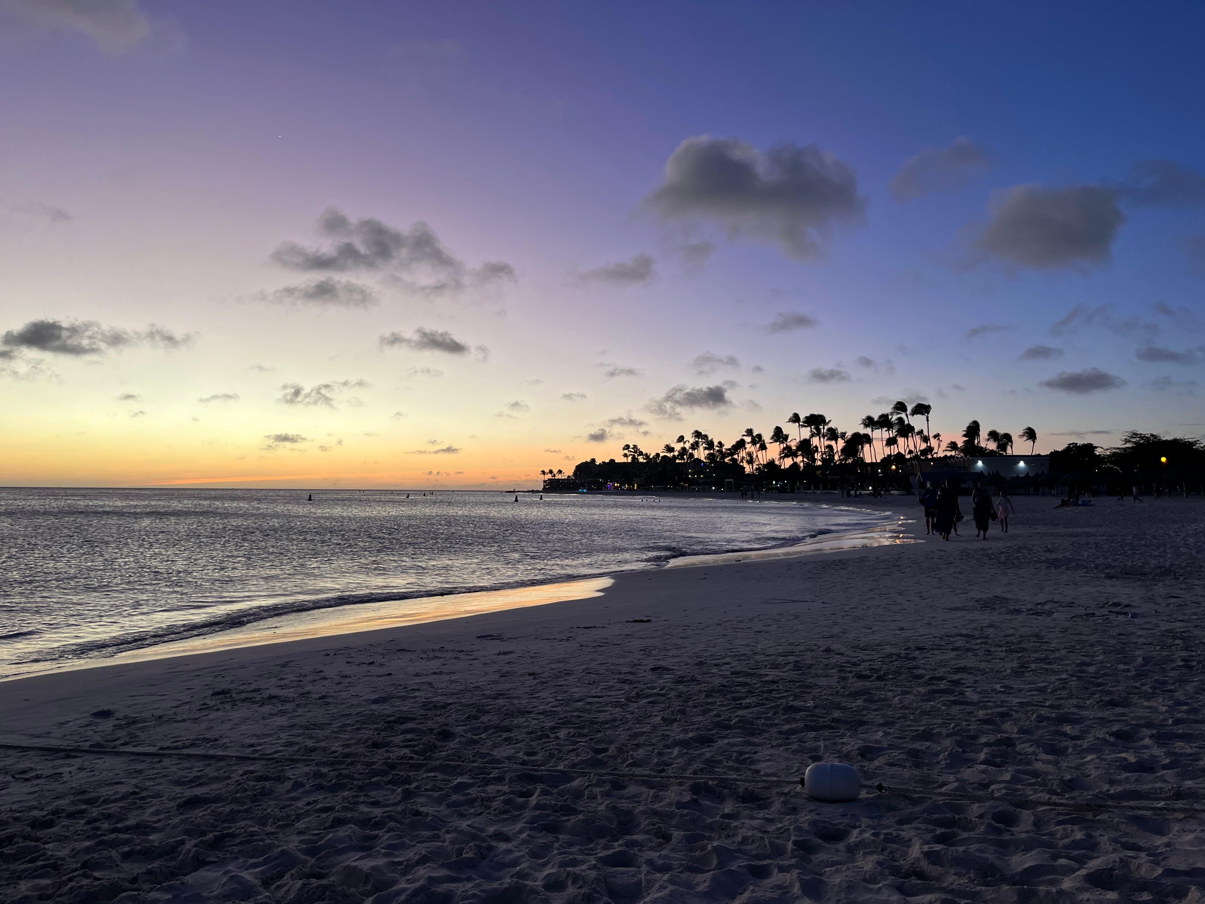 View from the beach looking towards the Div/Tamarin all inclusive resort (separate resort but part of the Divi Resorts)