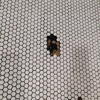 3 areas of missing tiles where you stand