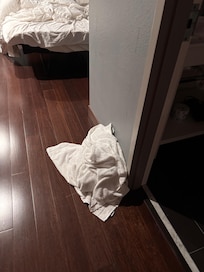 Towels not picked up and fresh towels not brought until we asked at front desk