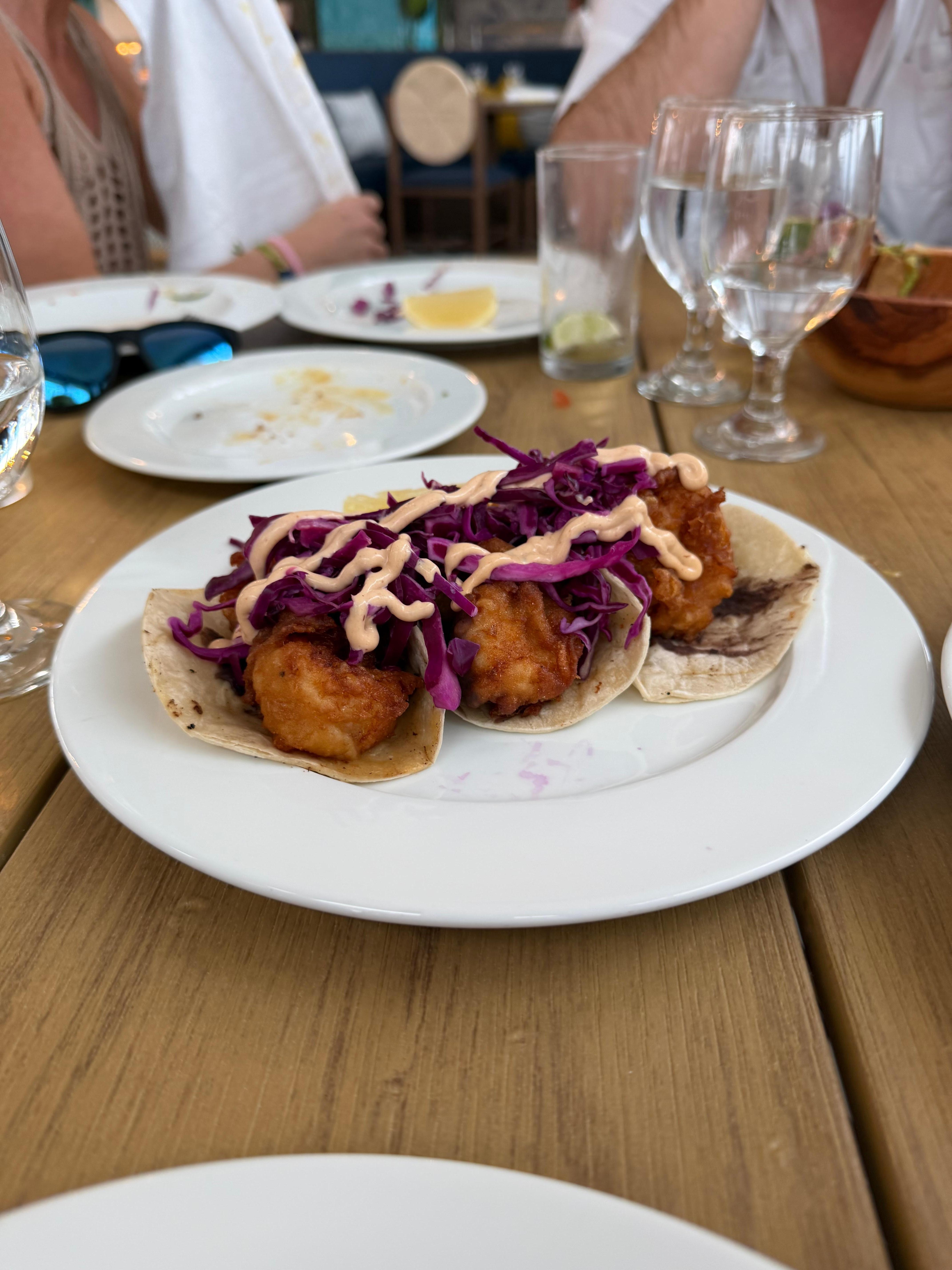 Shrimp tacos!  Amazing!