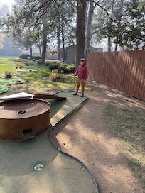 Mini golf right across the parking lot from condo