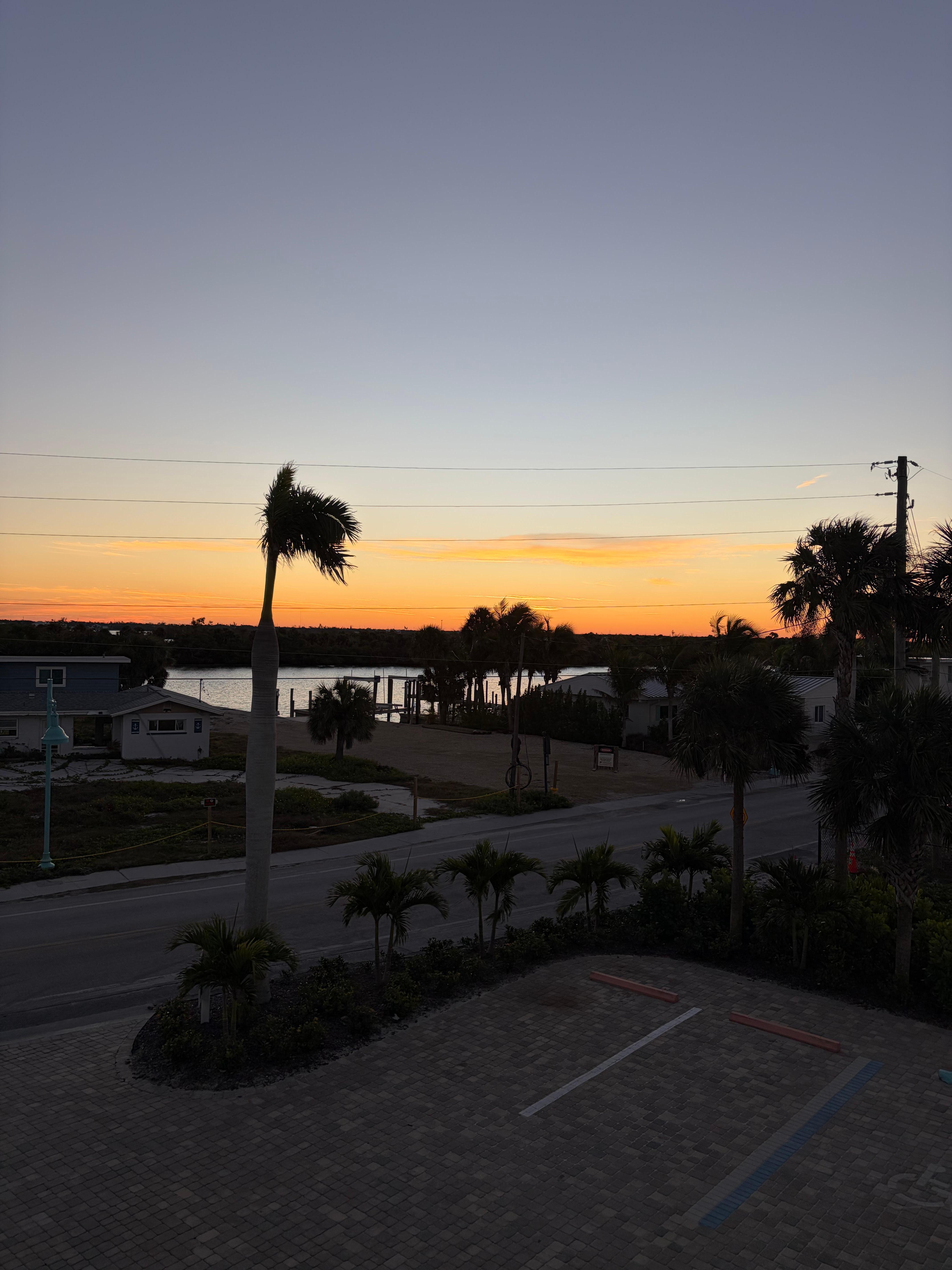 Sunrise over the bay from 2nd floor bayside room 