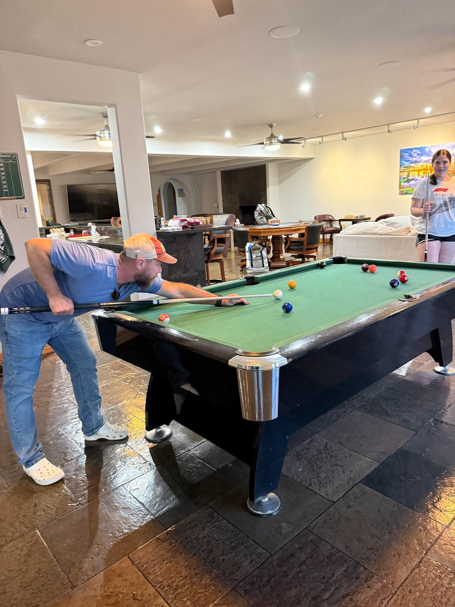 Pool table was a hit, as was chess table, card table and darts