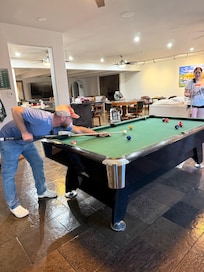 Pool table was a hit, as was chess table, card table and darts