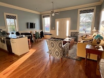Looking from the hall into the main area. We loved the retractable shades for privacy at night but the ability to let the sunlight in during the day.