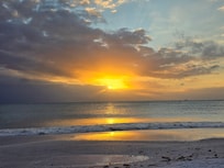 Sunset on home beach our first night