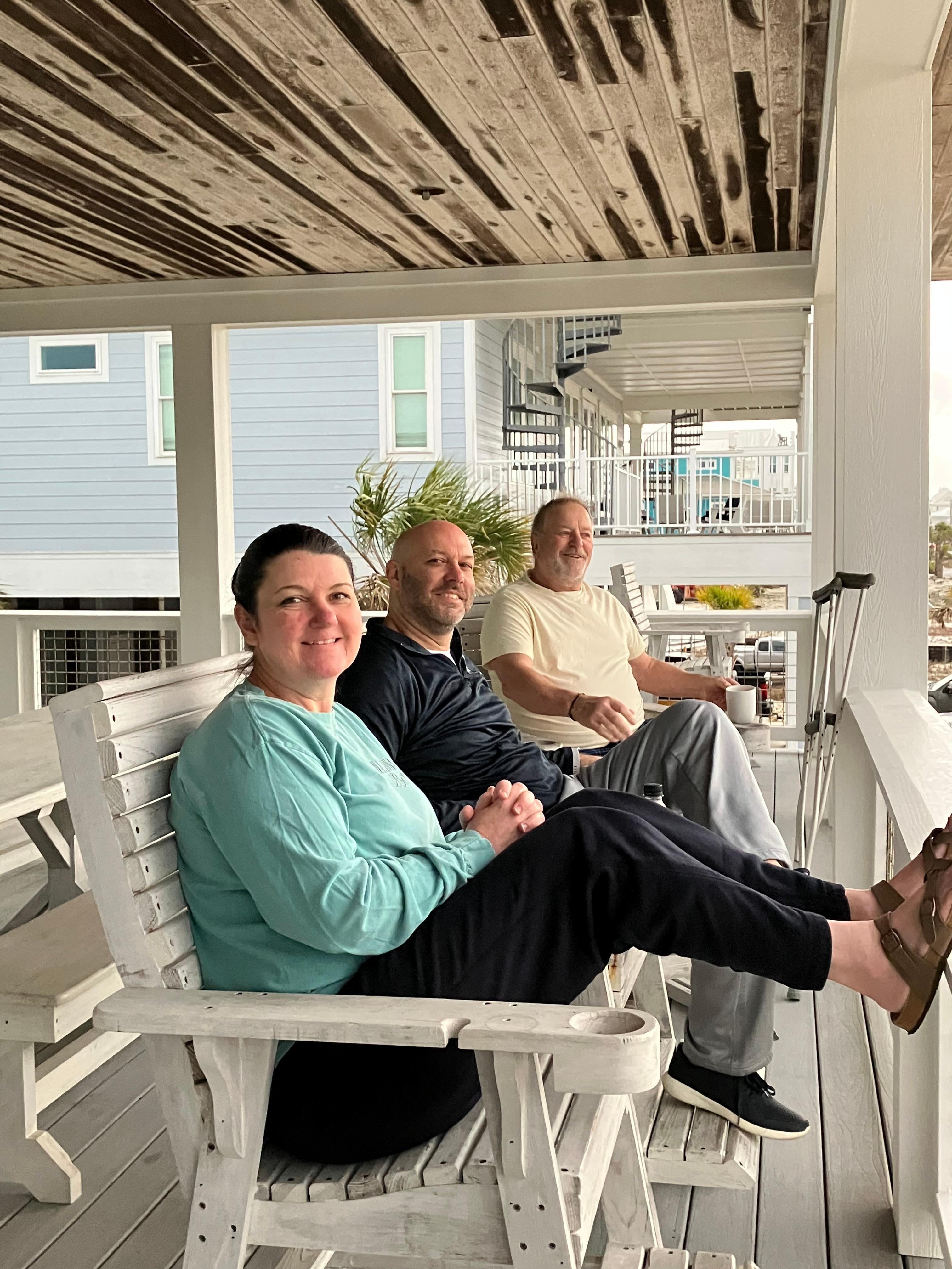 Great porch seats with a view