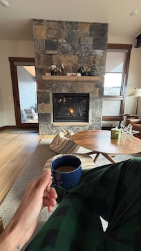 View from the kitchen to the living room