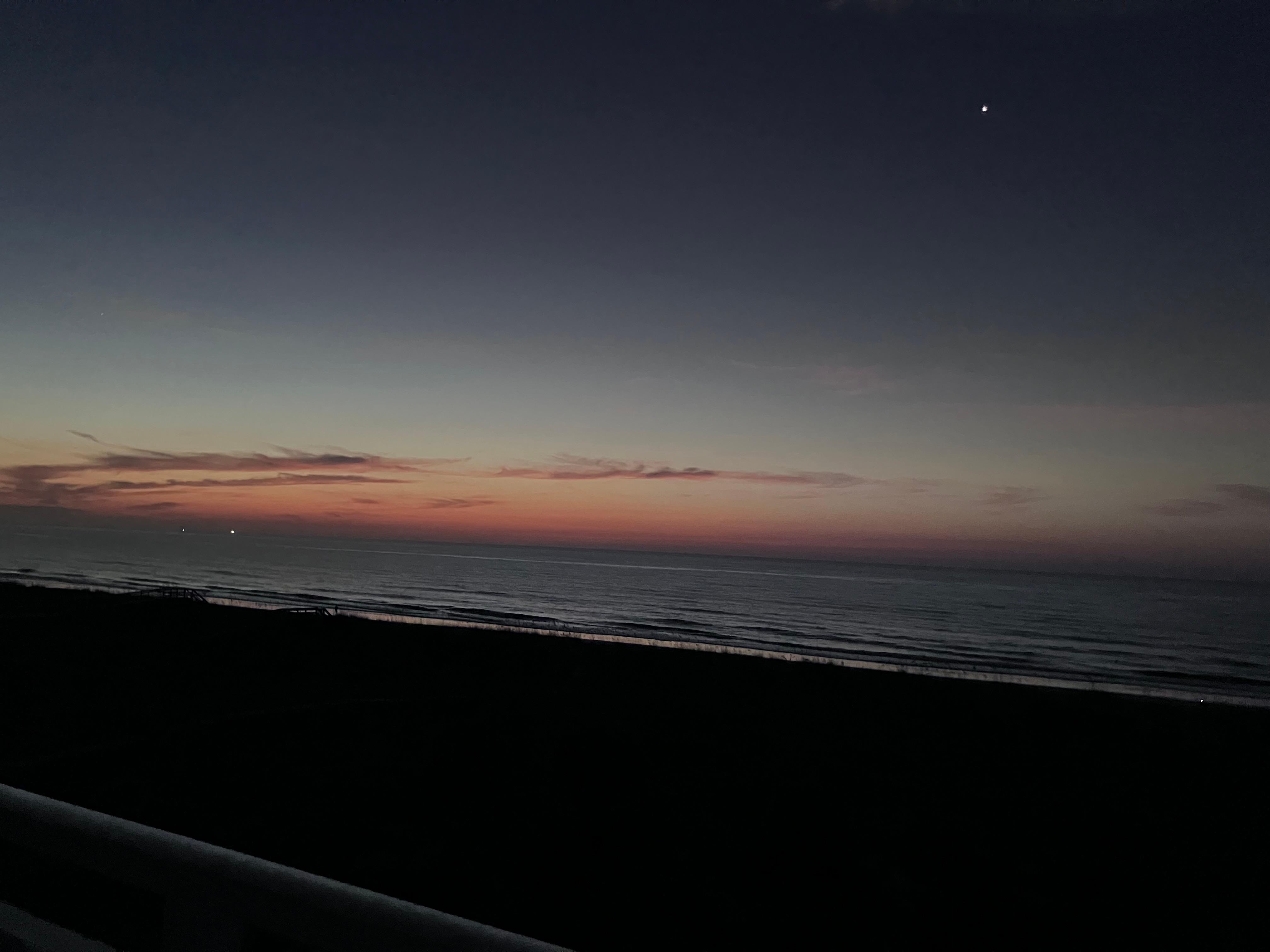 Early sunrise with coffee.