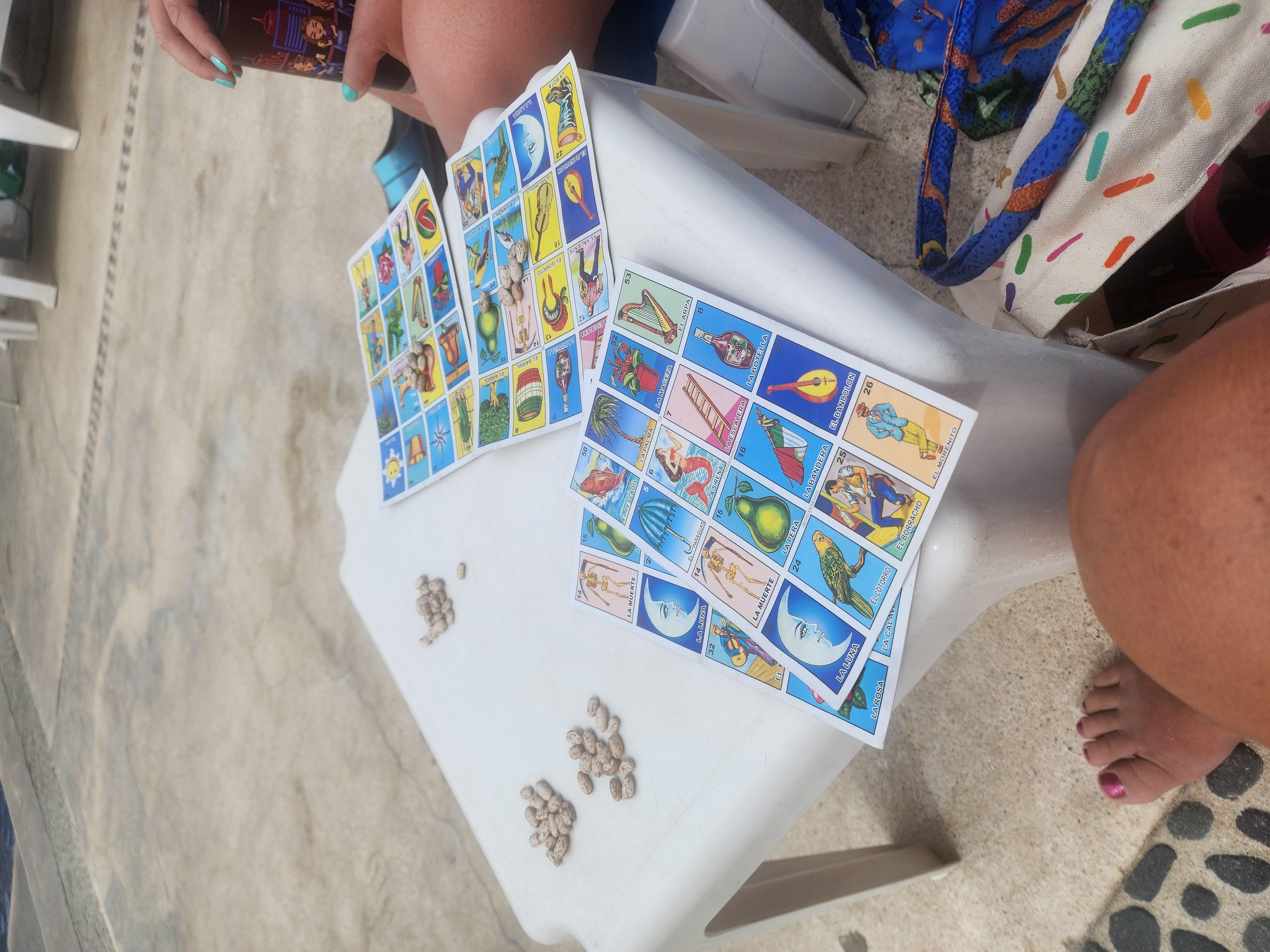 Bingo is one of the fun activities they do around the pool.