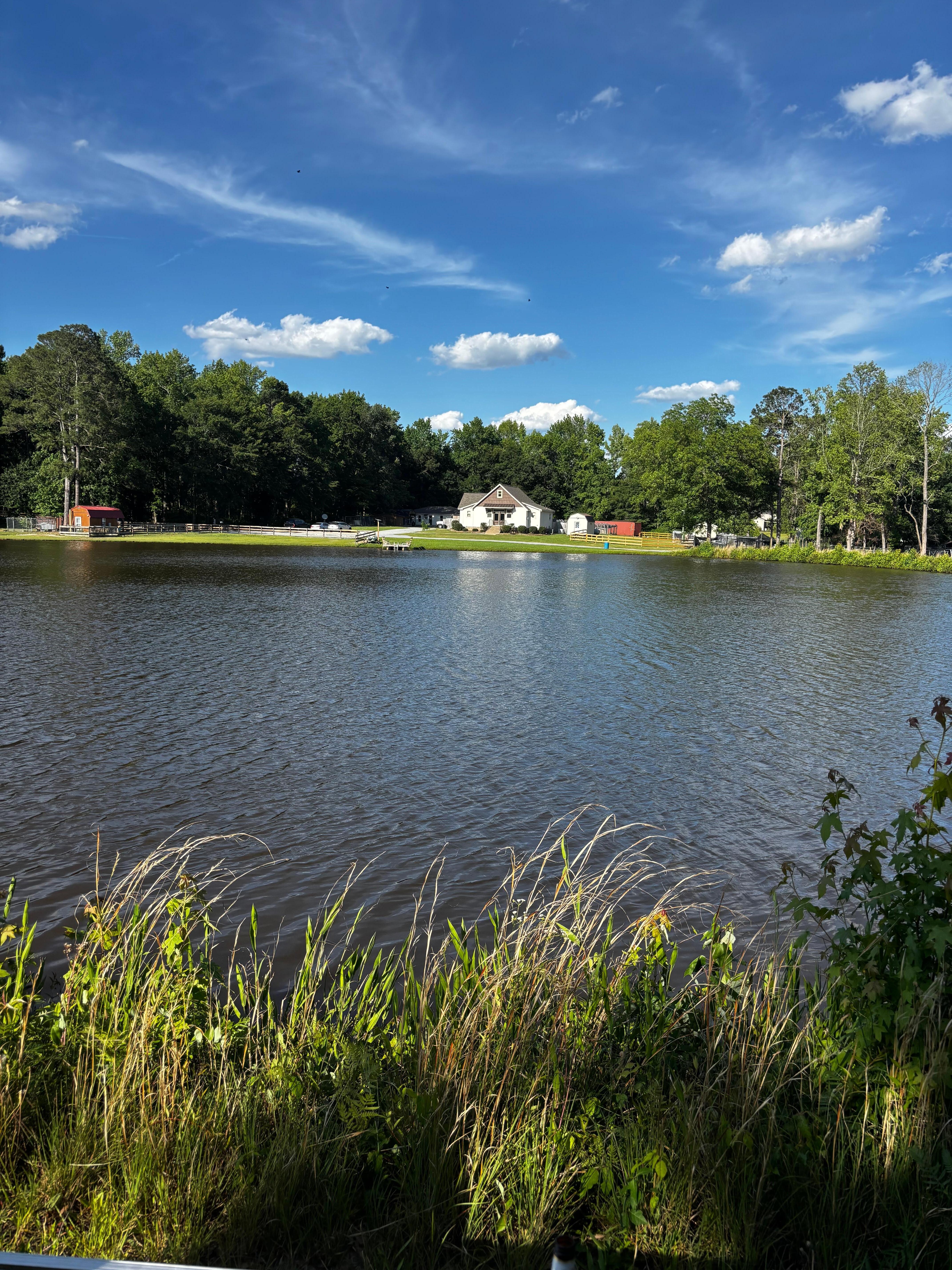 The view of property across the lake