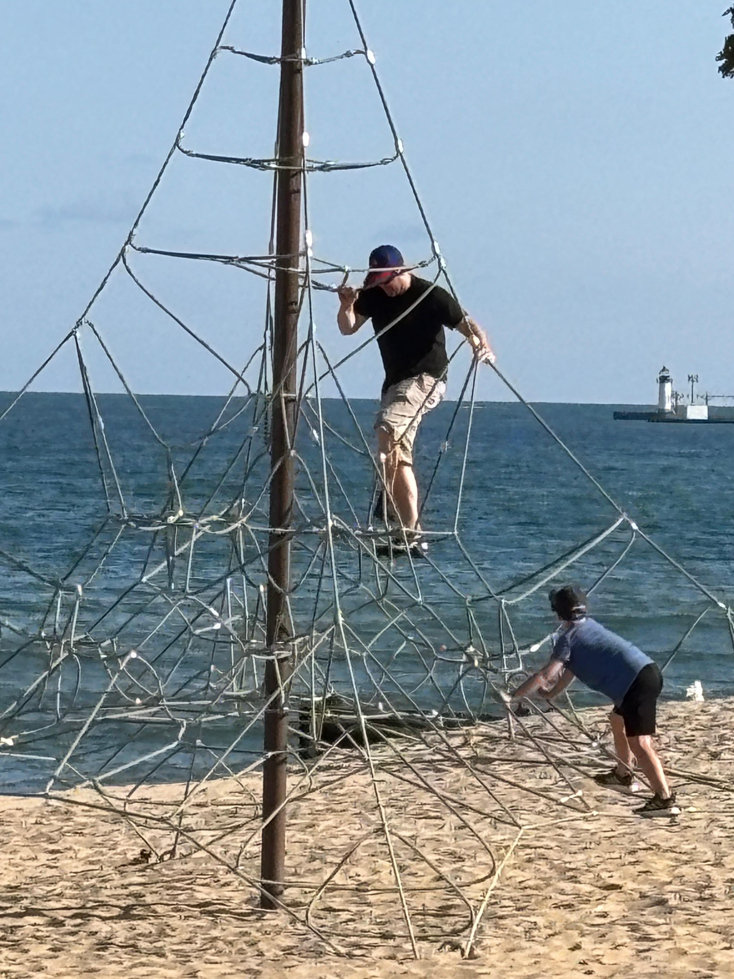 Playing at nearby park