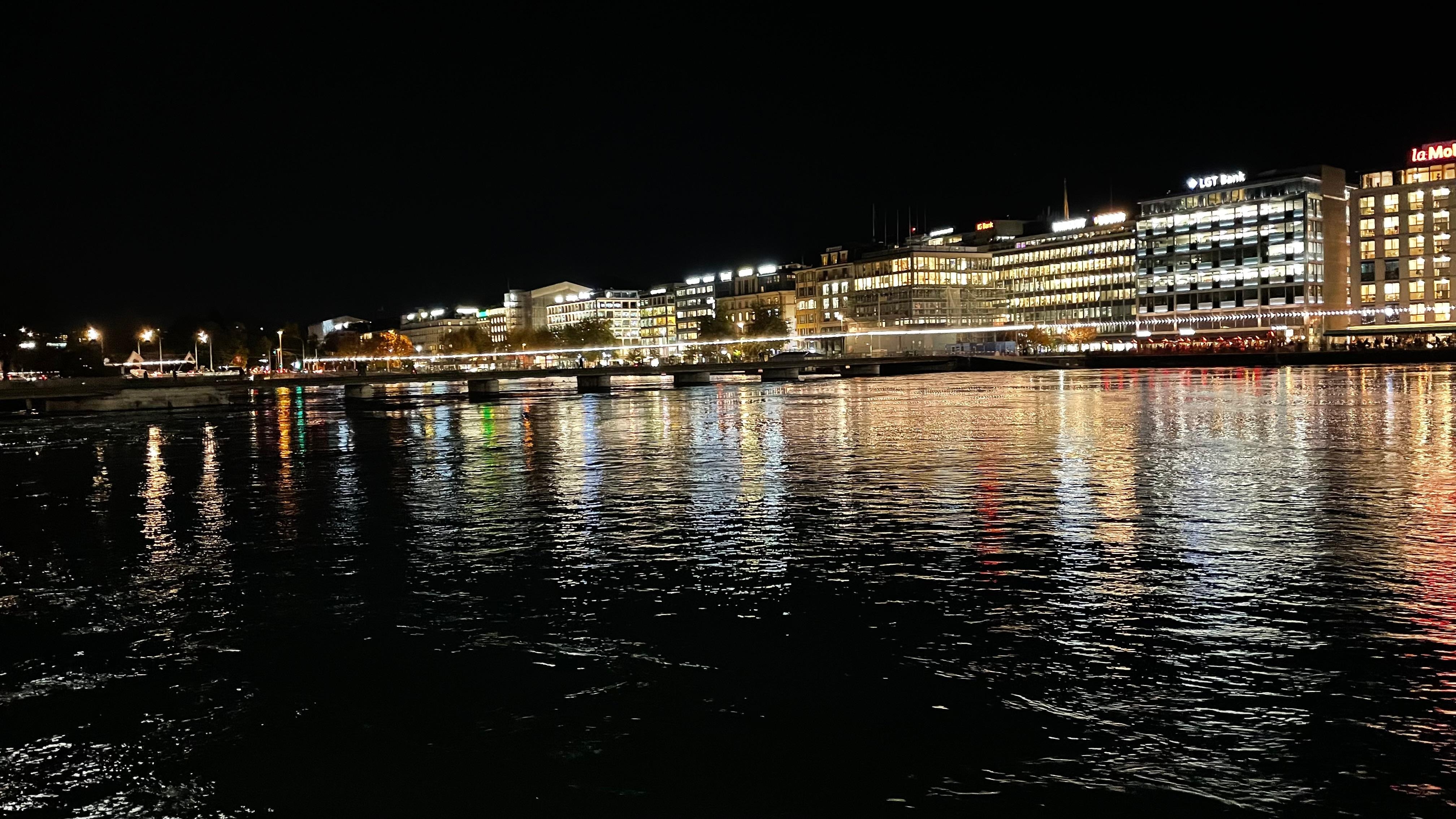 Lake Geneva at night
