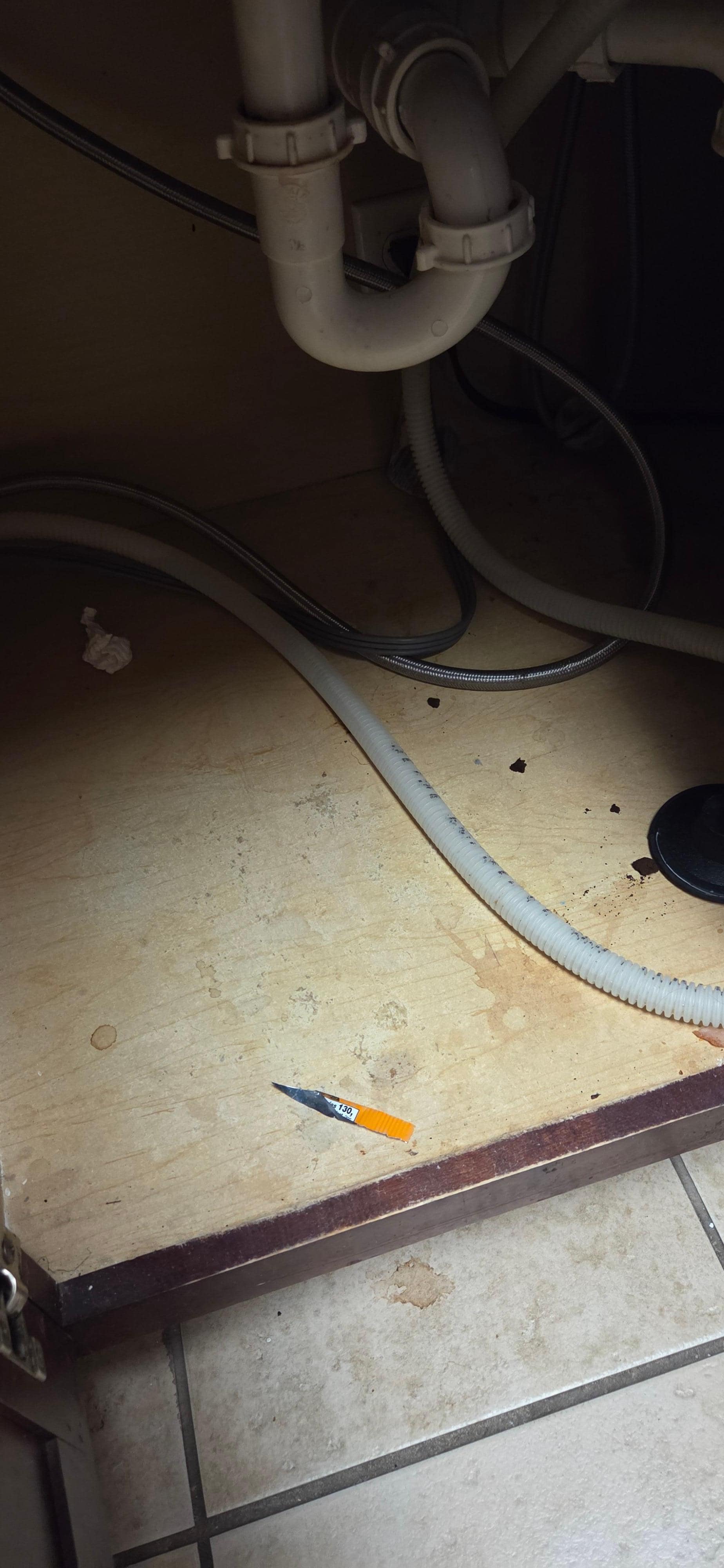 Under the kitchen sink