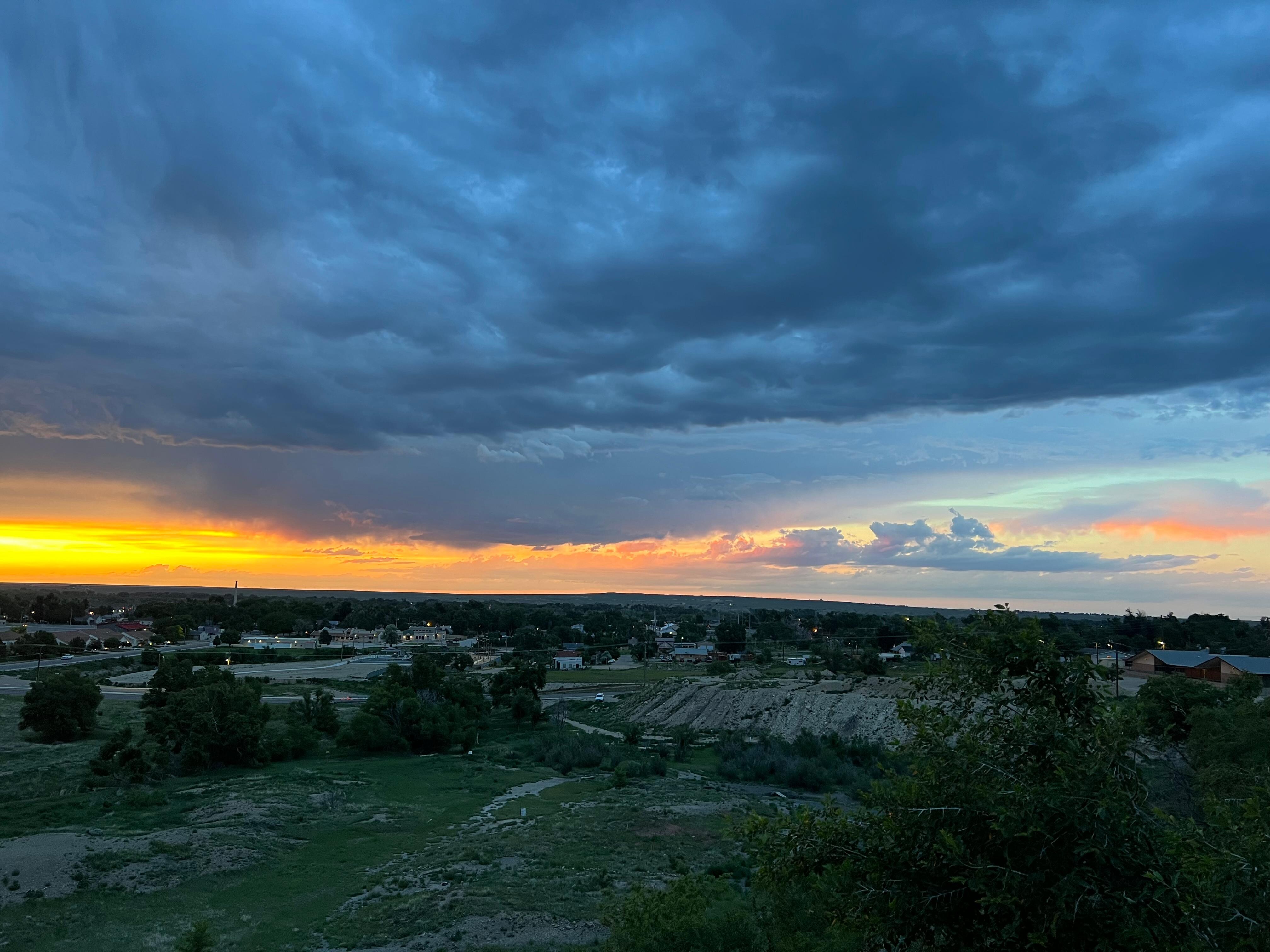 Deck view at sunset
