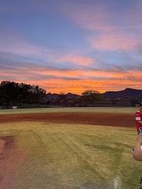 Beautiful sunset from the ball field.
