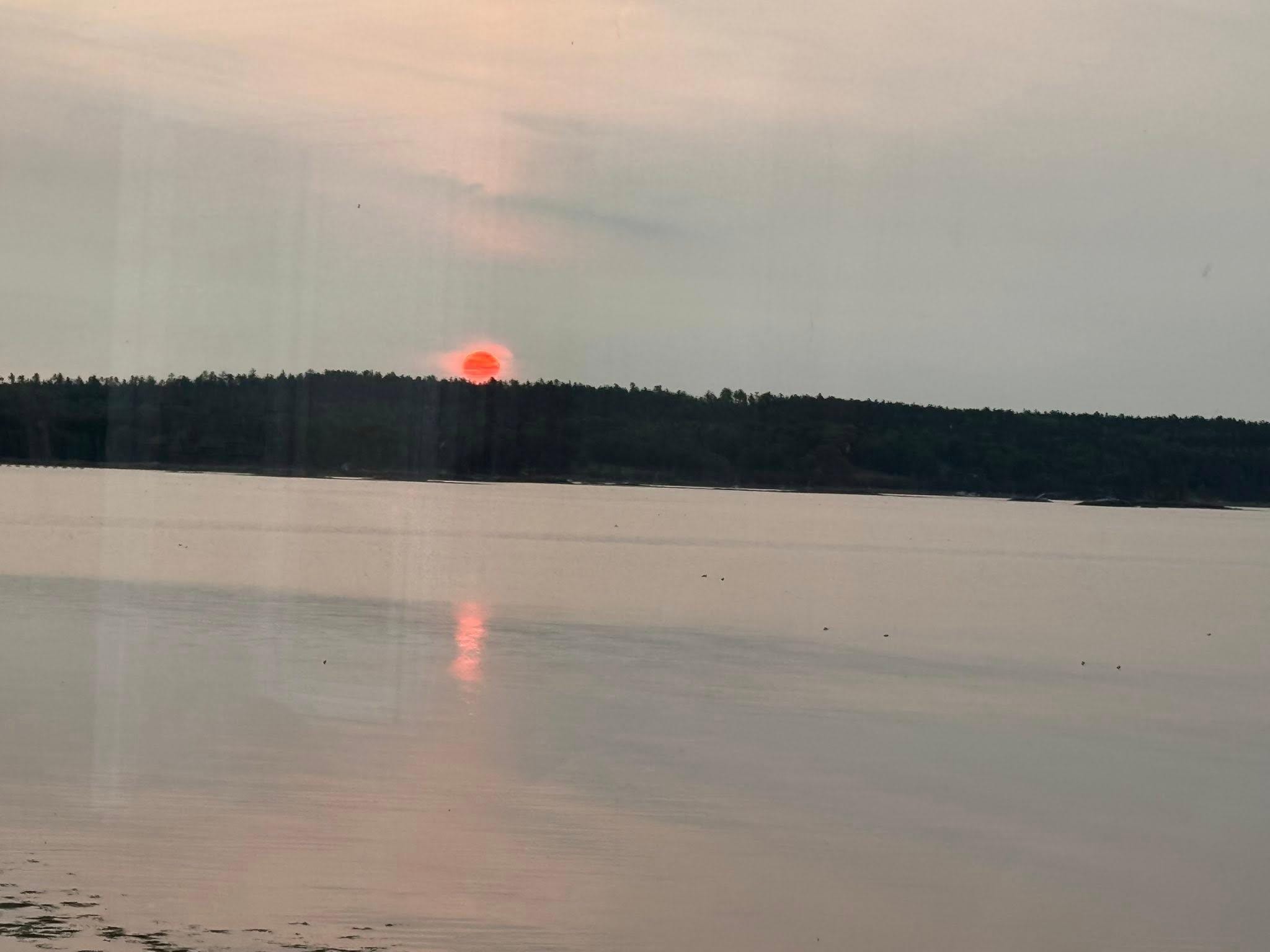 View of the sunrise from the comfort of the house.