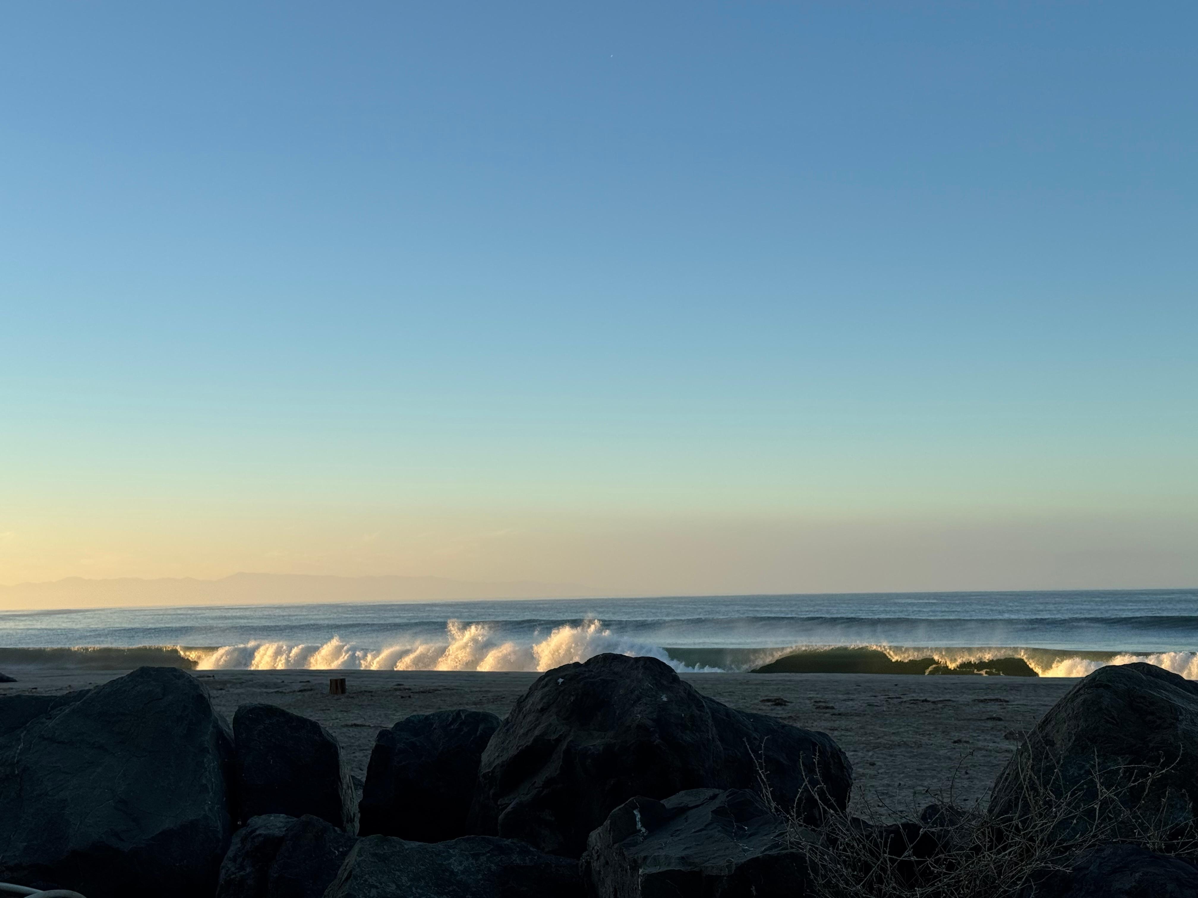 Seals in the water, waves crashing on the shore. Just magical