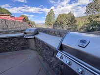 Grilling area with 3 grills