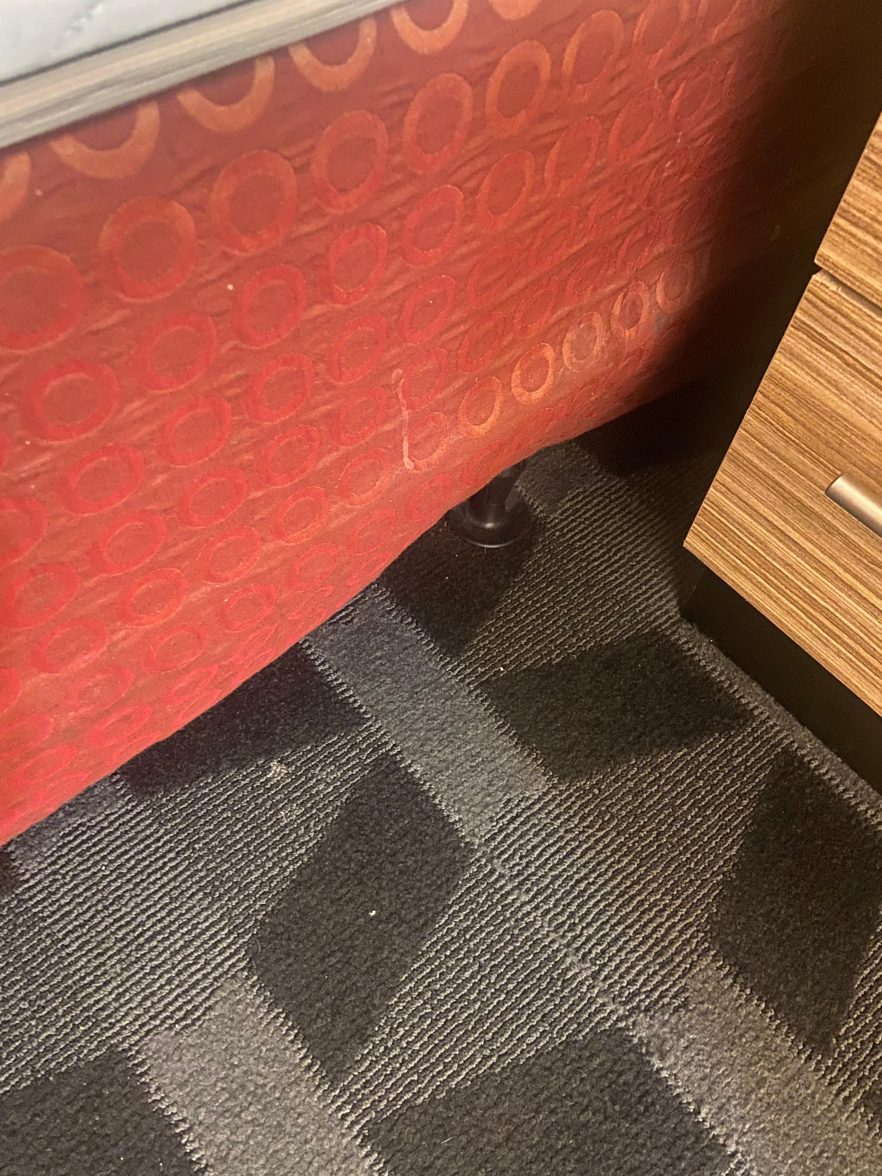 Dust and crumbs on floor