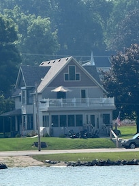 The view of the house from a riverboat tour we took of the Mississippi.
