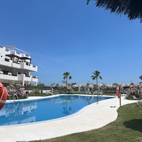 One of the many pools in complex