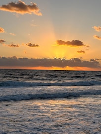 View of sunrise from our balcony