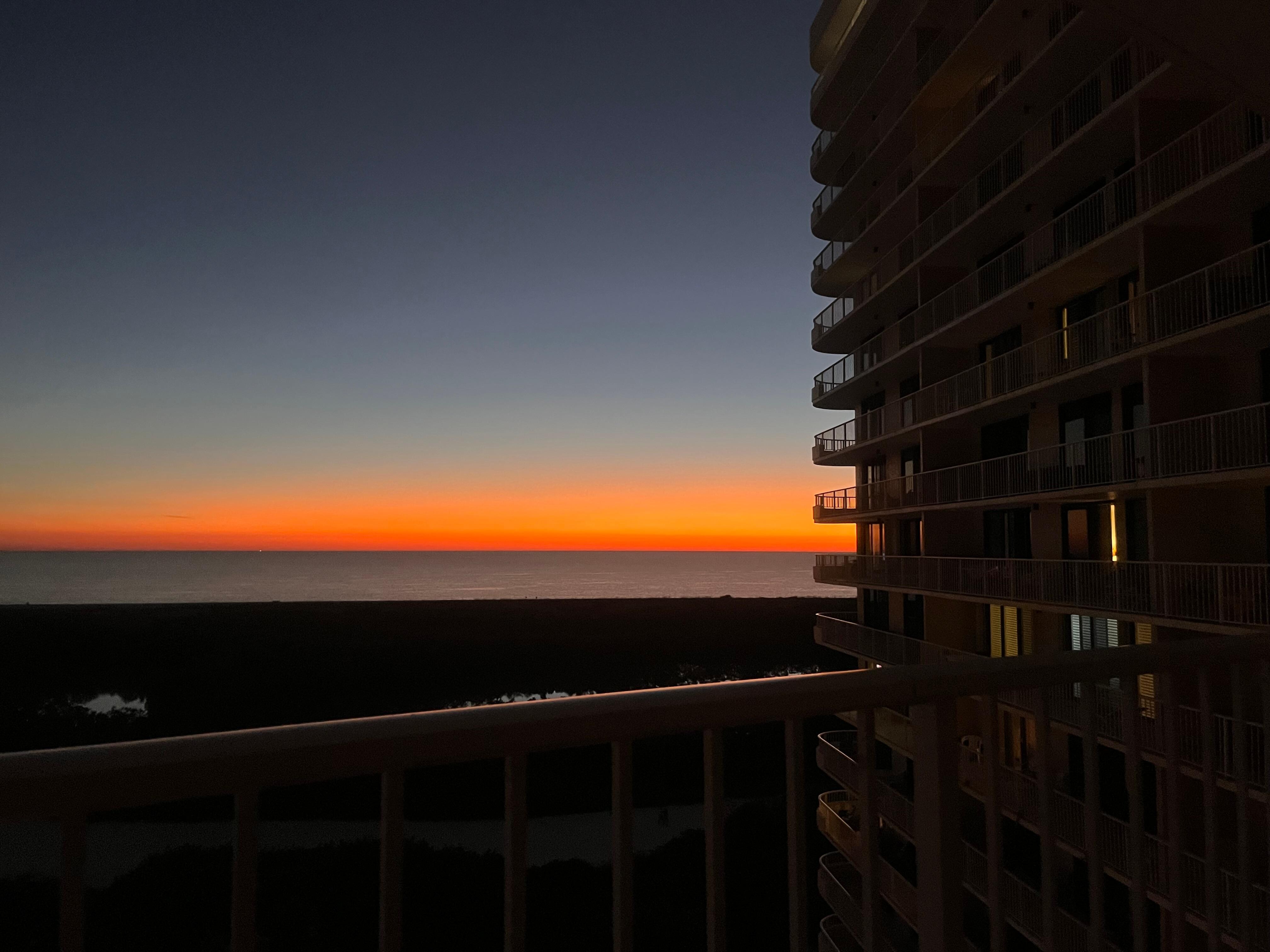 Beautiful sunset and sky from the balcony. 