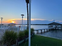 View of private dock on Little Lagoon from pool area