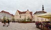 Tallinn Town Square, a few minutes walk from the hotel.