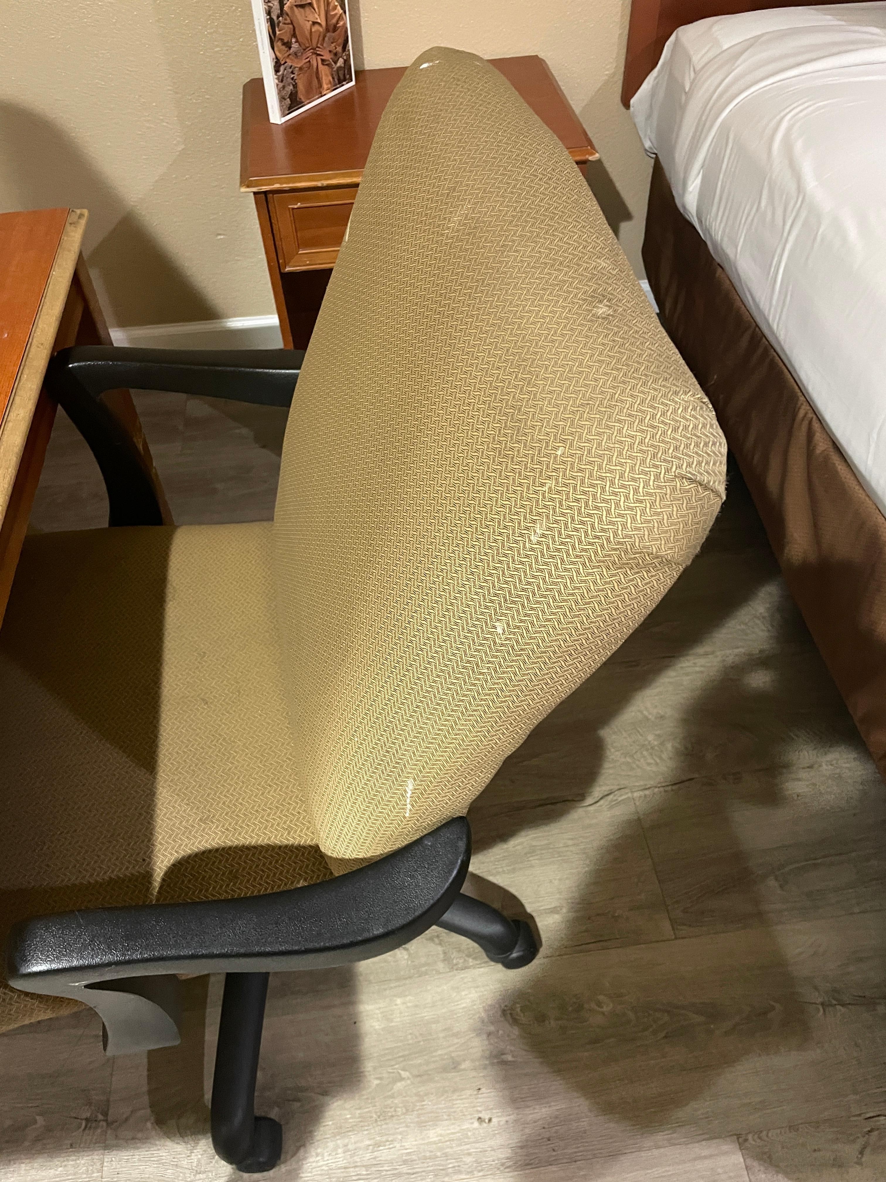 Stains all over chair.
