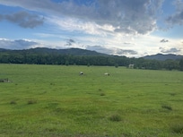 Mountains in the distance on all sides.