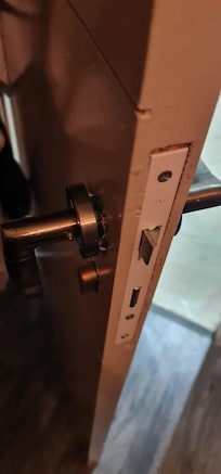 Broken bedroom handle and lock