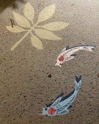 The sculpture garden walkway