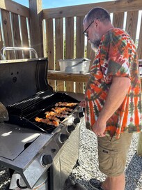 Grilling dinner