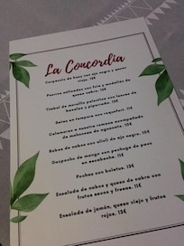 Carta del restaurante