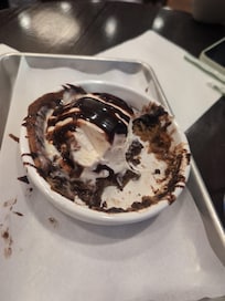 Fresh hot cookie with ice cream