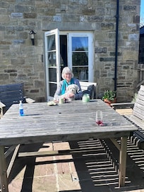 Morning coffee in the sun.