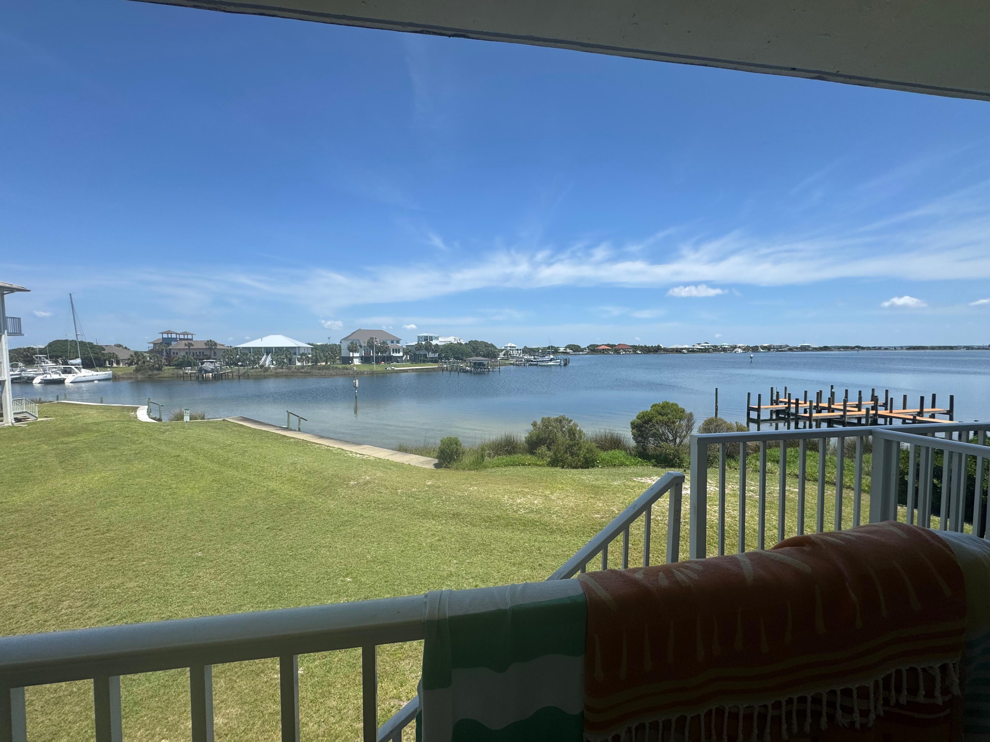 View off main floor balcony. Great spot for meals and cocktails. 