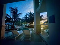 Sunrise on last day of our stay. Swim up view from Rm 117