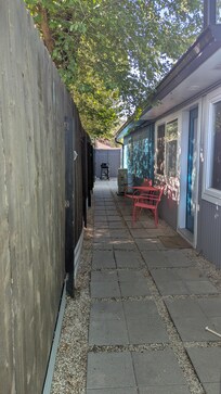 The private and secure walkway to our door was decorated just as cute as the room!