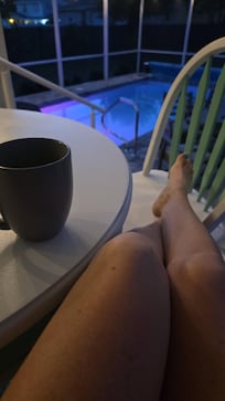 Coffee by the pool