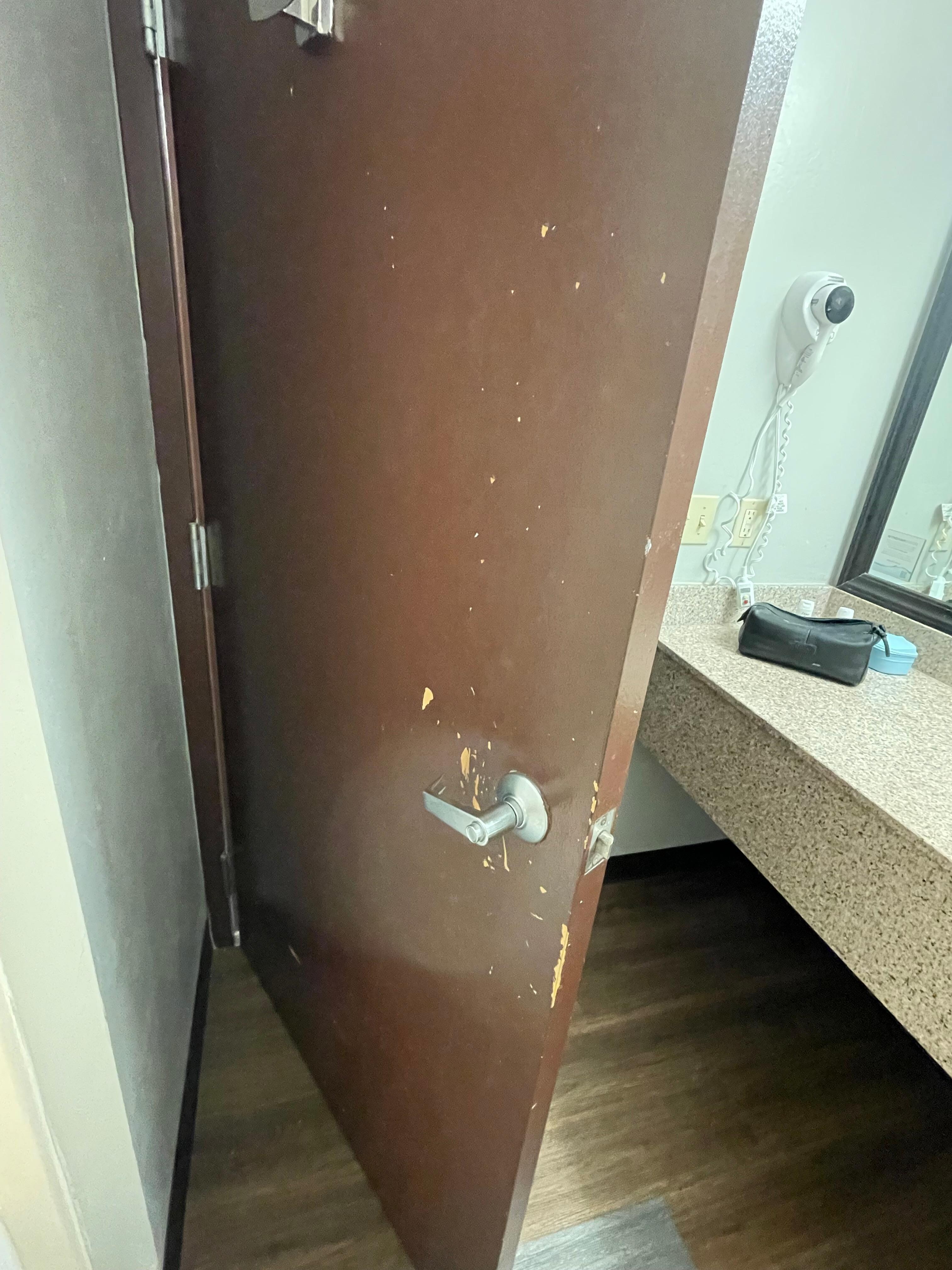 Besides this, the door was sticky to touch