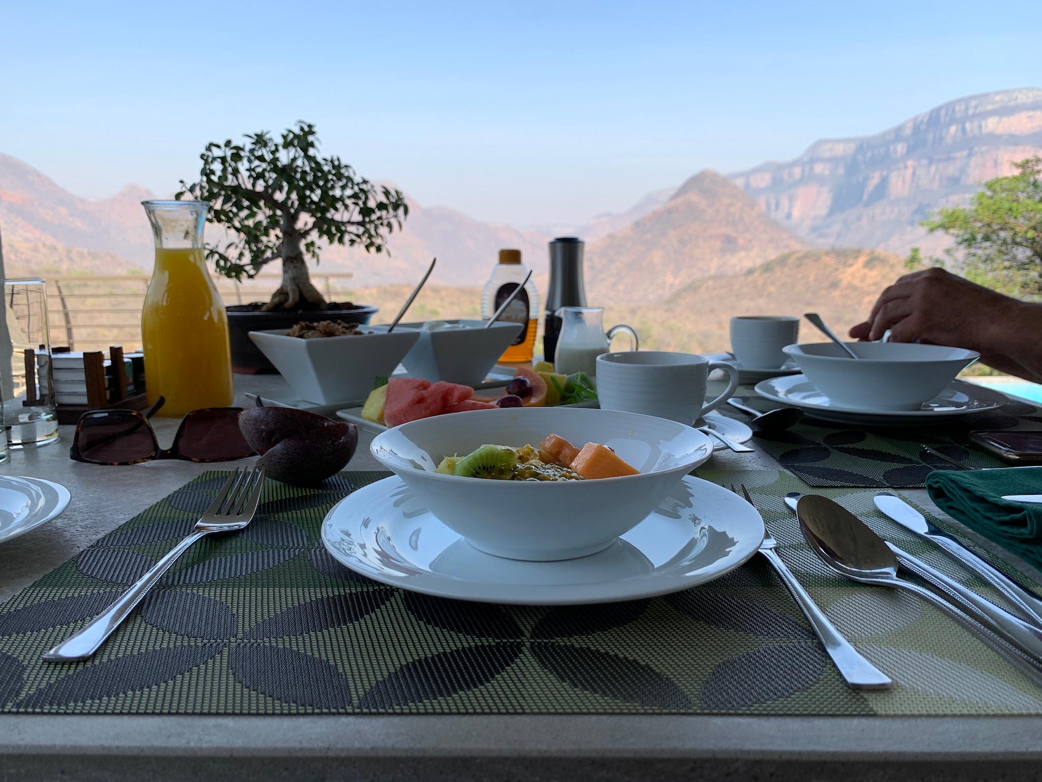 Delicious Breakfast, poolside. 