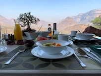 Delicious Breakfast, poolside.