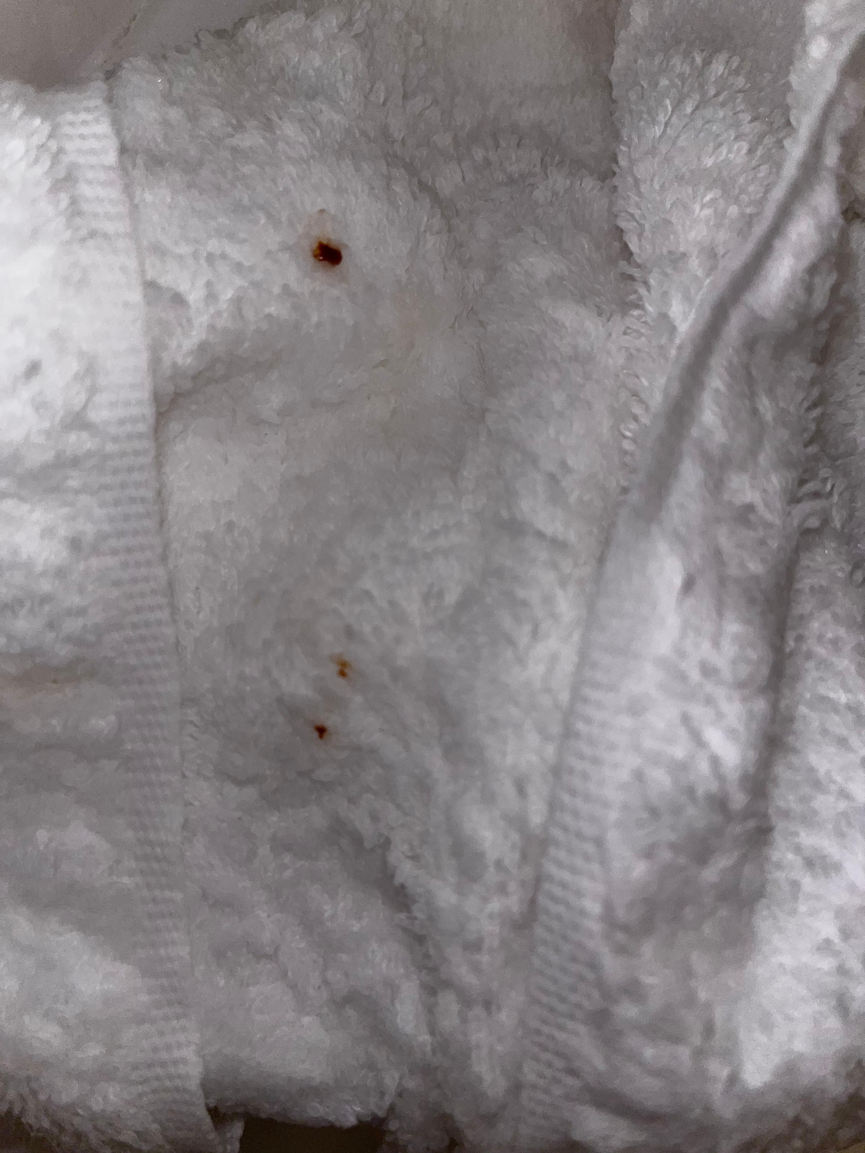 Red glob came out of soap dispenser when I used washcloth 