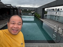 Poolside before a swim