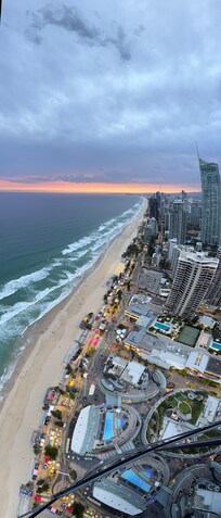 From outside balcony facing south east.